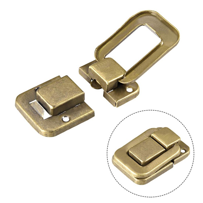 sourcing map Toggle Latch 48 mm Brass Wooden Box Hasp