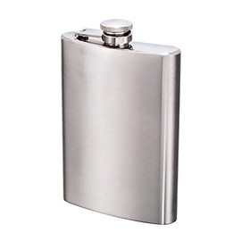 Axentia Bottle with Screw Cap – Bar Wedding Accessories Case Hip Flask, Stainless Steel, 200 ml Bottle, Silver