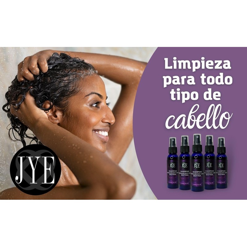 Shampoo enriquecido con Biotina JYE, orgánico libre de químicos. Tratamiento