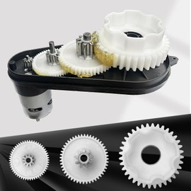 2Pack 12V RS555 40000RPM Power Wheels Motor with 1.6cm/0.61in Gearbox,1.9cm/0.74in Gearbox with Steel Gears Motor for Power Wheel Upgrade Replacement Parts