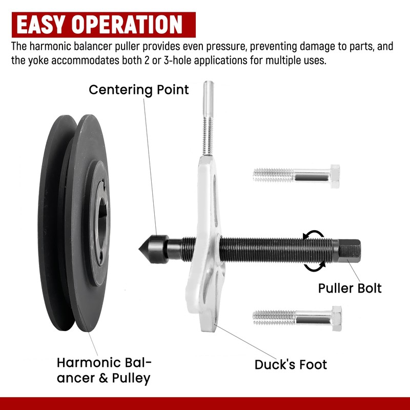 Harmonic Balancer Puller 46pcs Steering Wheel Puller Flywheel Remover Crankshaft