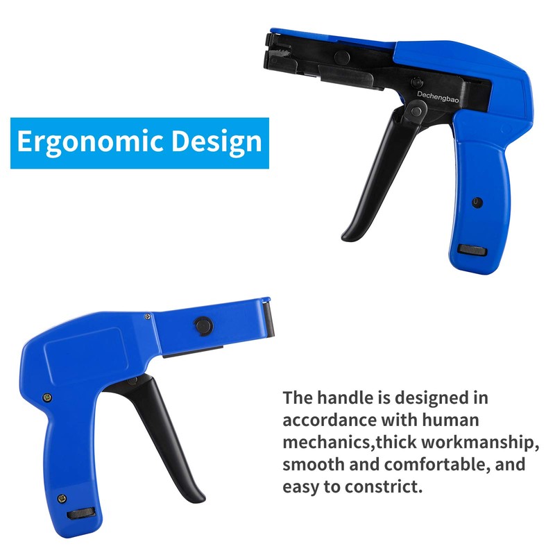 Zip Tie Install Tool ,Powerful Tension with Built-In Flush Cutter,