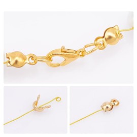 Knot Covers Crimp Calotts Set 300 Pieces Threading Beads Caps 3-Colour Folding Bead Tips for Knots and Jewellery Making