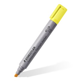 STAEDTLER Flipchart Marker Lumocolor, Yellow, Chisel Tip, Colour-Intensive, Quick-Drying, Low-Odour Ink, Does Not Fade Through Paper, 10 Flipchart Markers in Folding Box, 356 B-1, Yellow