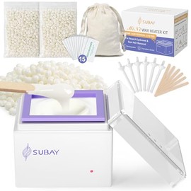 SUBAY Kit de cera para la nariz, mini calentador de cera inalámbrico para depilación de cejas de oído, kit de depilación para mujeres y hombres con cu