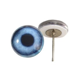 Blue Dog Glass Eyes On Wire Pin Posts for Needle Felting Doll Making Supplies and Other Crafts (16mm)