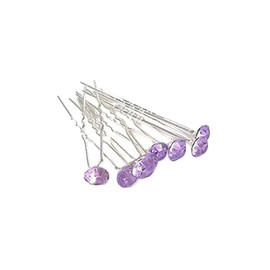 Weddecor 10pcs Light Purple Hair Pins with Large Diamante Rhinestone Crystal for Women Girls Curls and All Type of Hair Wedding Bridal Accessories
