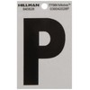 The Hillman Group Letter P, Black 840828 3-Inch Reflective Square-Cut