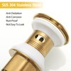 BESy Brushed Gold Bathroom Sink Drain, Bathroom Faucet Vanity Sink