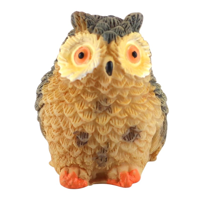 Enwye 4 Pcs Mini Owl Models Resin Moss Landscape DIY