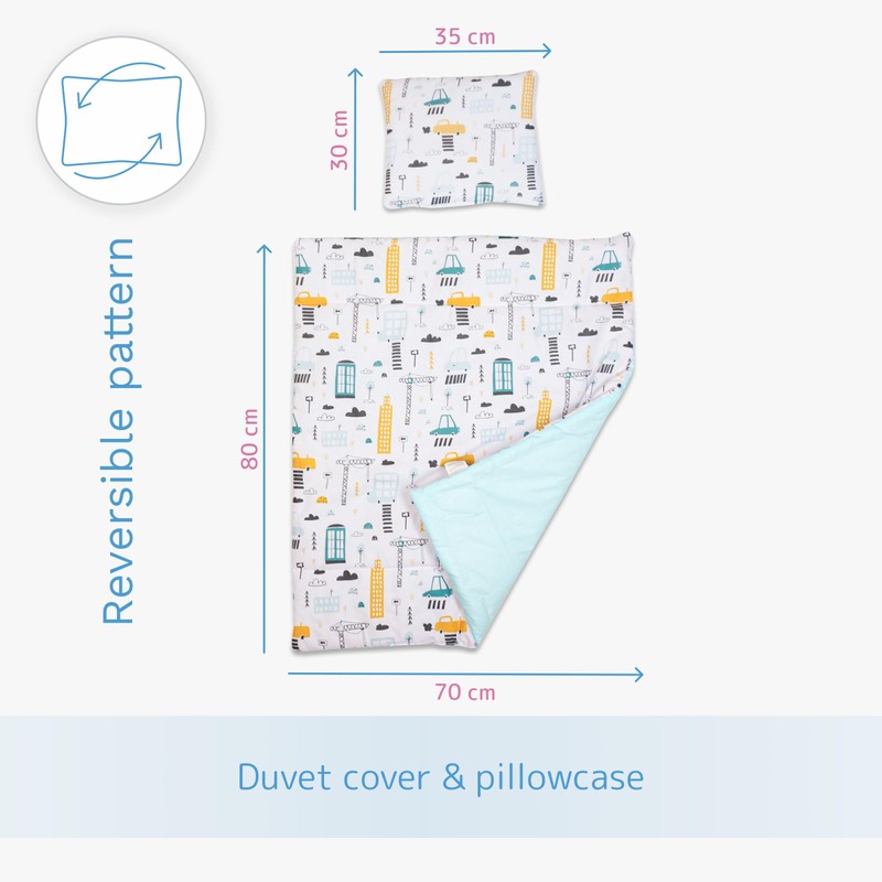 3 piece set Duvet Cover Pillowcase and Fitted Sheet for