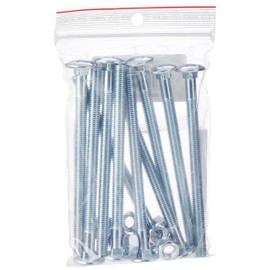 AHC 5053440559480 METRIC MILD STEEL CUP SQUARE BOLTS WITH NUTS (ZINC & CLEAR) M8 X 120mm (PACK OF 10) - Grey(chrome)