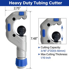 Socpuro Tube Cutter with Deburring Tool Set, Tubing Cutter 3/16" to 2" Outer Diameter, Deburring Tool with 2 Extra Titanium Blades for Copper Aluminum Thin Stainless Steel Tube