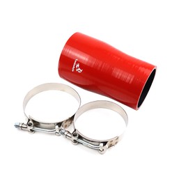 TenkeAuto - Acoplador de manguera de silicona de 6 pulgadas de largo y alto rendimiento reforzado de 4 capas de 3 a 3.25 pulgadas de diámetro interno con abrazadera de tornillo SS T (3 a 3.25 pulgadas