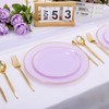 PULOTE PULOTE 100PCS Purple Plastic Plates Disposable - Include 50