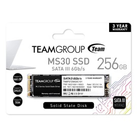 TEAMGROUP MS30 256GB with SLC Cache 3D NAND TLC M.2 2280 SATA III 6Gb/s Internal Solid State Drive SSD (Read/Write Speed up to 500/400 MB/s) Compatible with Laptop & PC Desktop TM8PS7256G0C101