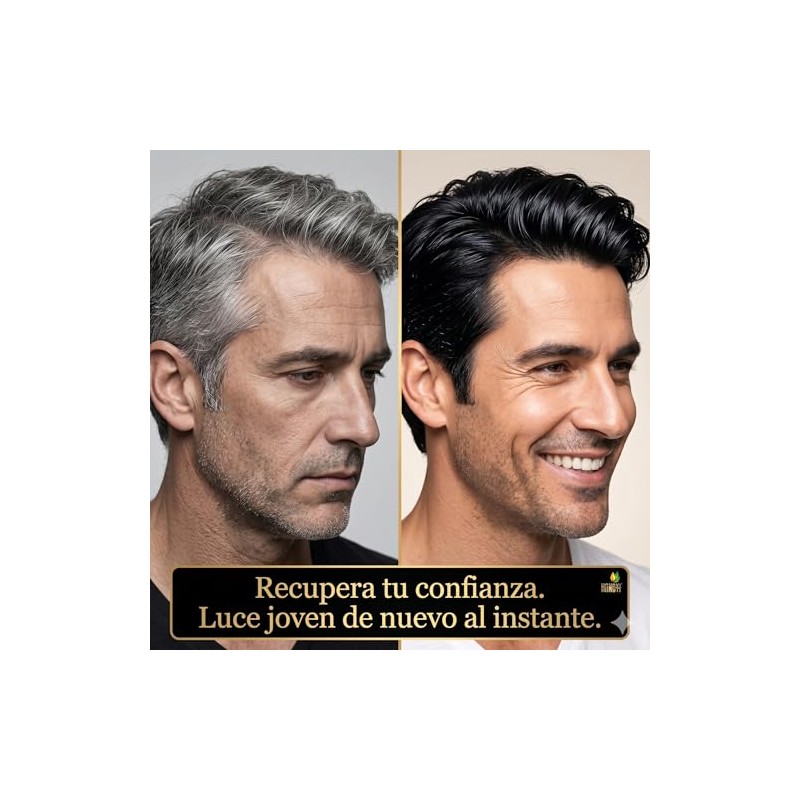 Black Hair Dye Shampoo 3 en 1, Tinte para Cubrir
