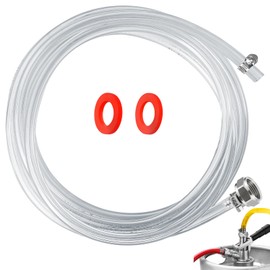 5FT Kegerator Beer Lines with Barb Fitting Connector, 3/16" ID 7/16" OD Keg Lines Replacement Kit for Brewing Beer Keg Tap Tower, D Keg Coupler