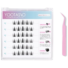 YOOTASIO Partial False Eyelash Glue No Need Cos 1 Second Eyelash Ection 0.4 - 0.5 inches (10 - 12 mm) High Adhesion to Fall Off Lightweight Comfortable for Travel and Daily Use (30 Bundles Thin Black