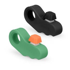 Sensory Fidget Spinner with Clicker, 2-Pack, Silent and Loud Click Options, Textured Ring Design, Stress Relief and Anxiety Reducer (Black-Green)