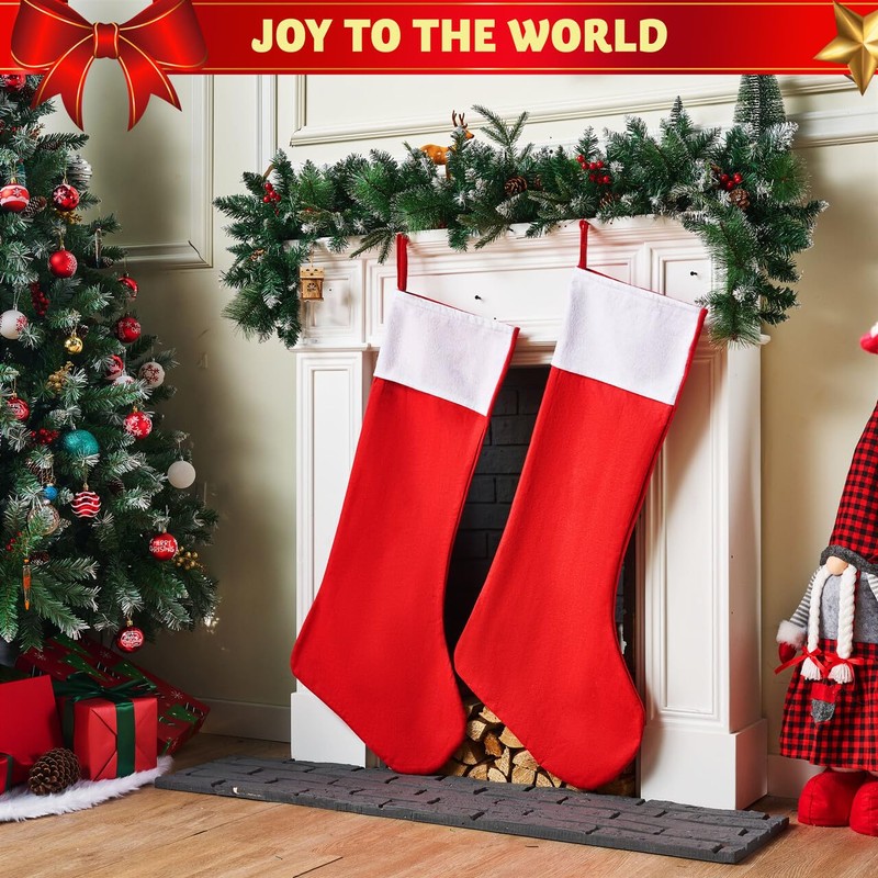 2 Packs 96.5 cm Jumbo Felt Christmas Stockings Party Decoration,Giant