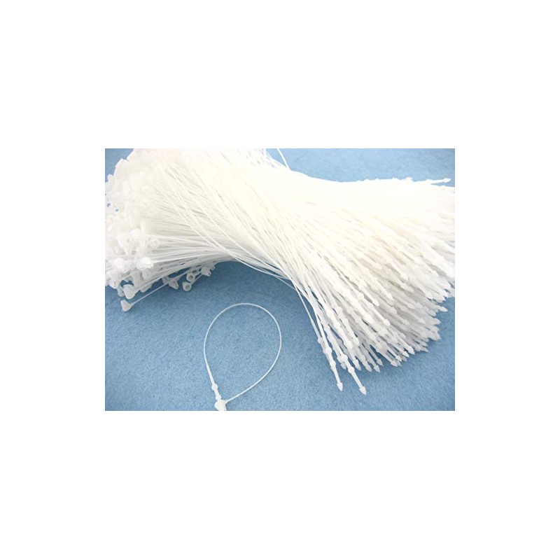 1000pcs White Plastic Hang Tag String Snap Lock Fastener Hand