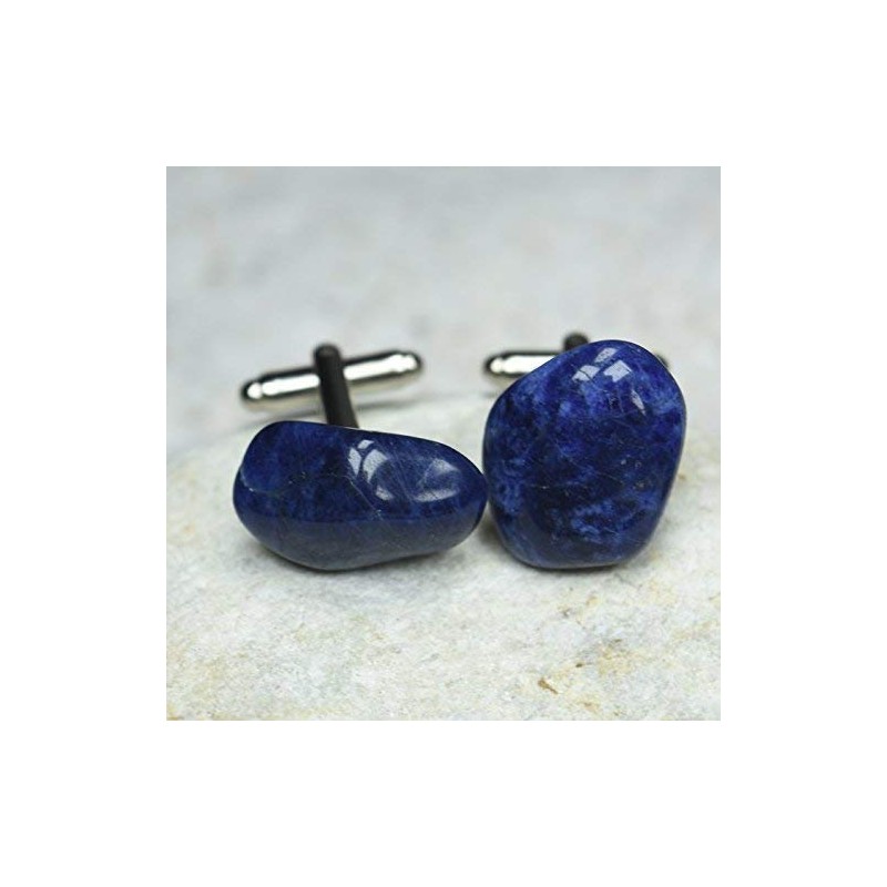 Custom Sodalite Stone Cufflinks - 1 Set