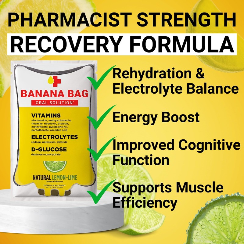 Banana Bag Oral Solution Packets – Natural Lemon Lime 5pk