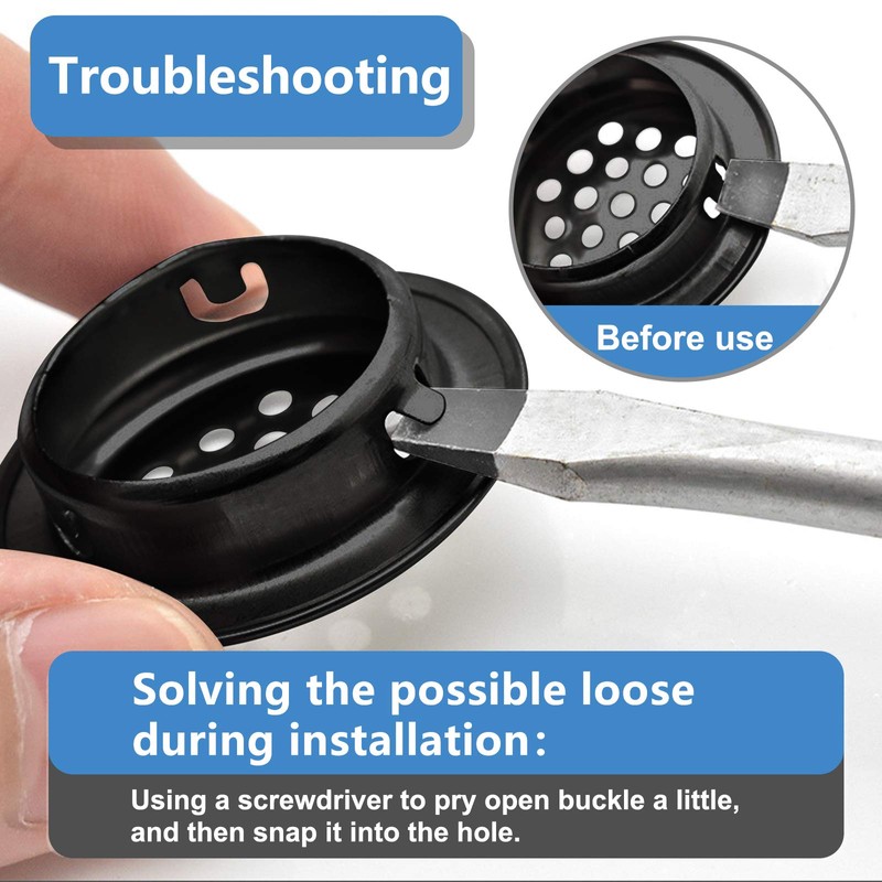 INCREWAY Air Vent Louver, 50pcs 35mm Stainless Steel Round Mesh