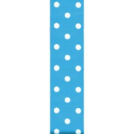 Offray Polka Dot Grosgrain Craft Ribbon, 1-1/2-Inch Wide by 50-Yard Spool, Island Blue