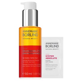 ANNEMARIE BÖRLIND Orange Blossom Energy Dispenser (50 ml) + Free System Absolute Smoothing Eye Cream in Sachet - For Tired and Pale Skin - 2-Phase Care for Vitality and Elasticity