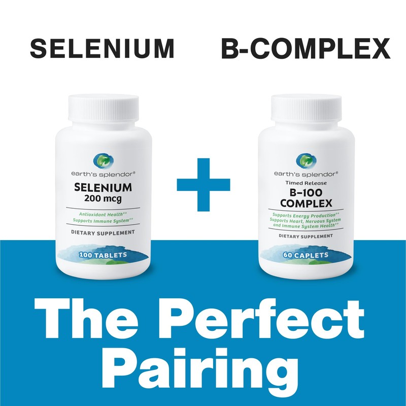 Earth's Splendor Selenium 200 mcg Supplement for Men & Women,