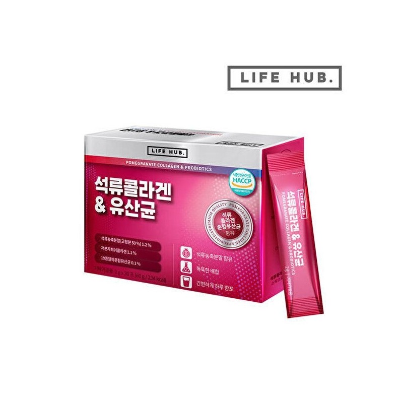 Life Hub [라이프허브]라이프허브 석류콜라겐 유산균 1세트(2g x 30포) 없음
