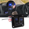 2 Gang Rocker Switch Panel Waterproof ON OFF Blue Backlit