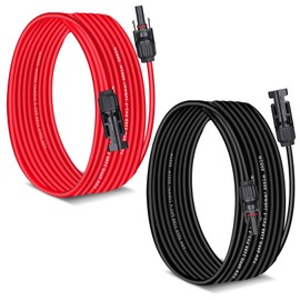 AAKL 30 Ft Solar Extension Cable 10AWG (6mm²) 30A Red & Black Solar Cable PV Wire Male Female Solar Panel Connector Gauge Wire for PV System,Roof Power Kits,RV Solar Power Cable