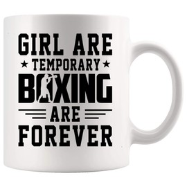 Boxing Mug Boxer Cup - Girl temporary Boxing forever - Boxer Funny Mugs Cups