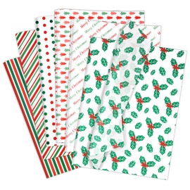 Larcenciel 60 Pcs Christmas Tissue Paper for Gift Bags, Classic Red Green Tissue Paper Bulk for Gift Wrap, Matte Xmas Tree Polka Dot Wrapping Paper for Holiday Birthday Party New Year Craft,19.7x13.8"