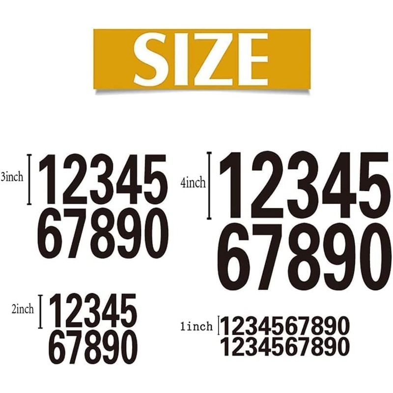 80Pcs 1inch Reflective Mailbox Number Sticker Decal Adhesive Reflective Address