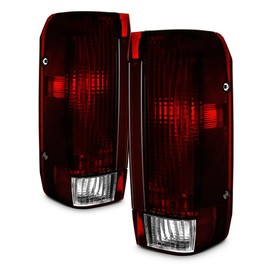 BURANIFUSION 2pcs Tail Rear Left Right Driver Passenger Side Clear Lens Dark Red Housing Truck Tail Lights for Ford for Bronco 90-96 for F150 90-96 for F250 90-97 for F350 90-97 for F350 90-97 WEF0269