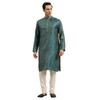 Sojanya (Since 1958, Jacquard Silk Kurta para hombre, Azul verde