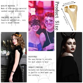 20Pcs Finger Claws Cosplay Claws Rings Adjustable Open Claw Rings Full Finger Set Metal Nail Punk Rock Fingertip Braiding Hair Parting Tool for Holiday Party Decoration Unisex Adult Kids（Gold）