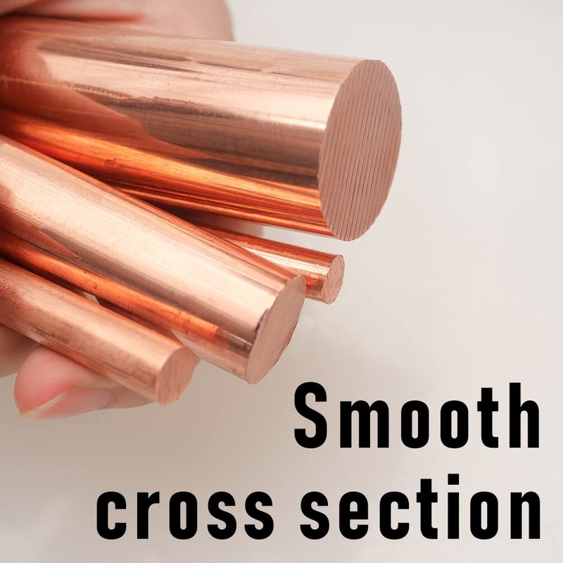 Tynulox 1Pcs Pure Copper Round Rod 3/8"(9.5mm) Dia 11.81" Length