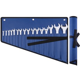 QualiapeX 16 Pockets Wrench Roll Organizer, Wrench Pouch Roll Up with Water Proof Oxford Cloth, ool Roll Bag for Wrenches Organization