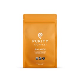 Purity Coffee BALANCE 2/3 Decaf Medium Roast Whole Bean Coffee (12oz Bag) - Specialty-Grade Mountain Water Processed Decaf + Regular Arabica Blend- USDA Certified Organic Decaffeinated - Third Party Tested for Mold, Mycotoxins, Pesticide Residue