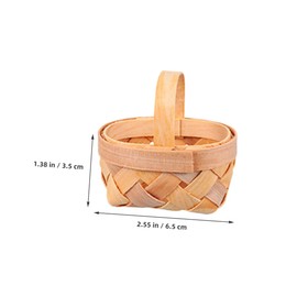 Levemolo 5pcs Handwoven Miniature Wooden Baskets Adorable Candy Holders for Party Favors Tiny Storage for Various Occasions Charming Decor Elements
