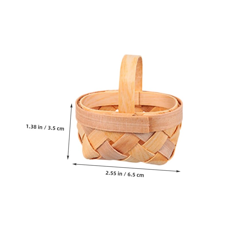 Levemolo 5pcs Handwoven Miniature Wooden Baskets Adorable Candy Holders for