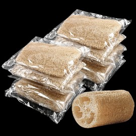 (10 Pcs) Kheoxusa Loofah Individually Wrapped,Individually Wrapped Natural Loofahs,Individually Wrapped Loofah Exfoliating Body Scrubbers,Loofah Luffa Pad Sponge Brush for Travel Bath Shower Spa Hotel