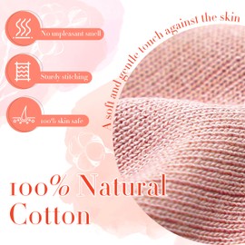 Migliore Wear 2 Pairs Cotton Gloves for Eczema with Touchscreen Fingers, Moisturising Gloves for Dry Hands, SPA, Hand Care, Eczema Gloves for Adults(Pastel Pink-S/M)