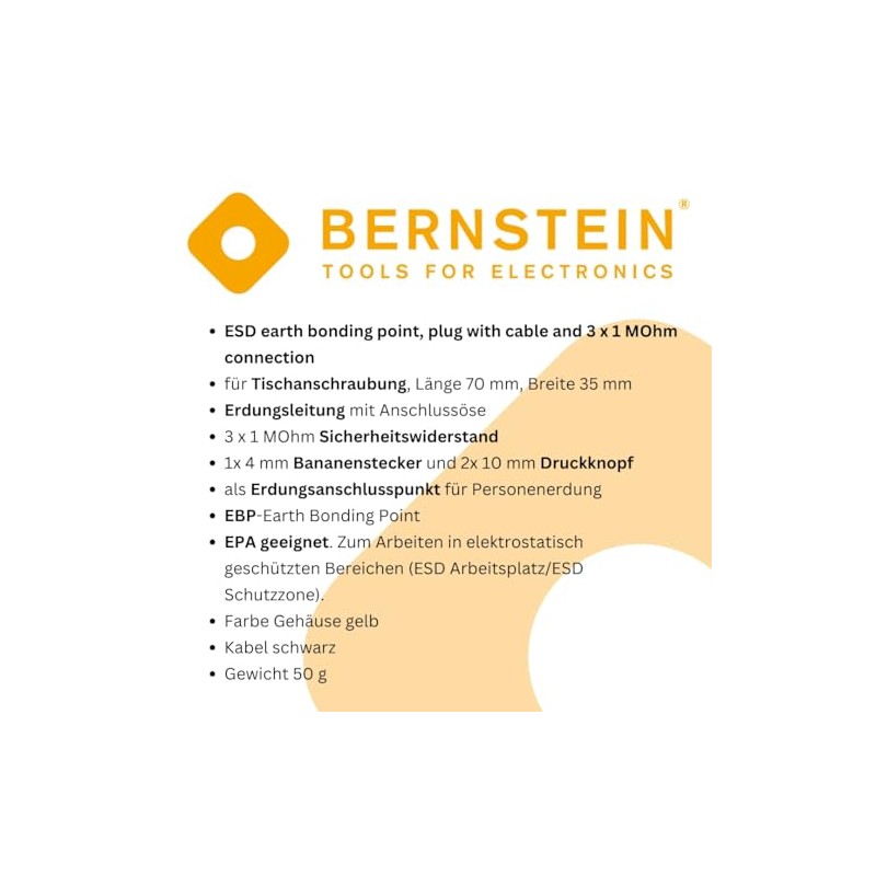BERNSTEIN ESD Grounding Building Block 2 x 10 mm Push