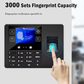AHANIN Time Clock -3000 Fingerprint Capacity Time Clocks for Employees Small Business with Facial Features, Palm Prints, and Passwords Time Attendance(Standard Version)